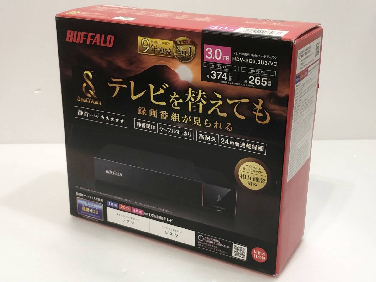 BUFFALO バッファロー テレビ録画用 外付けハードディスク 外付けHDD 3TB HDV-SQ3.0U3/VC 動作確認済 初期化済 現状品 AD225060の画像8