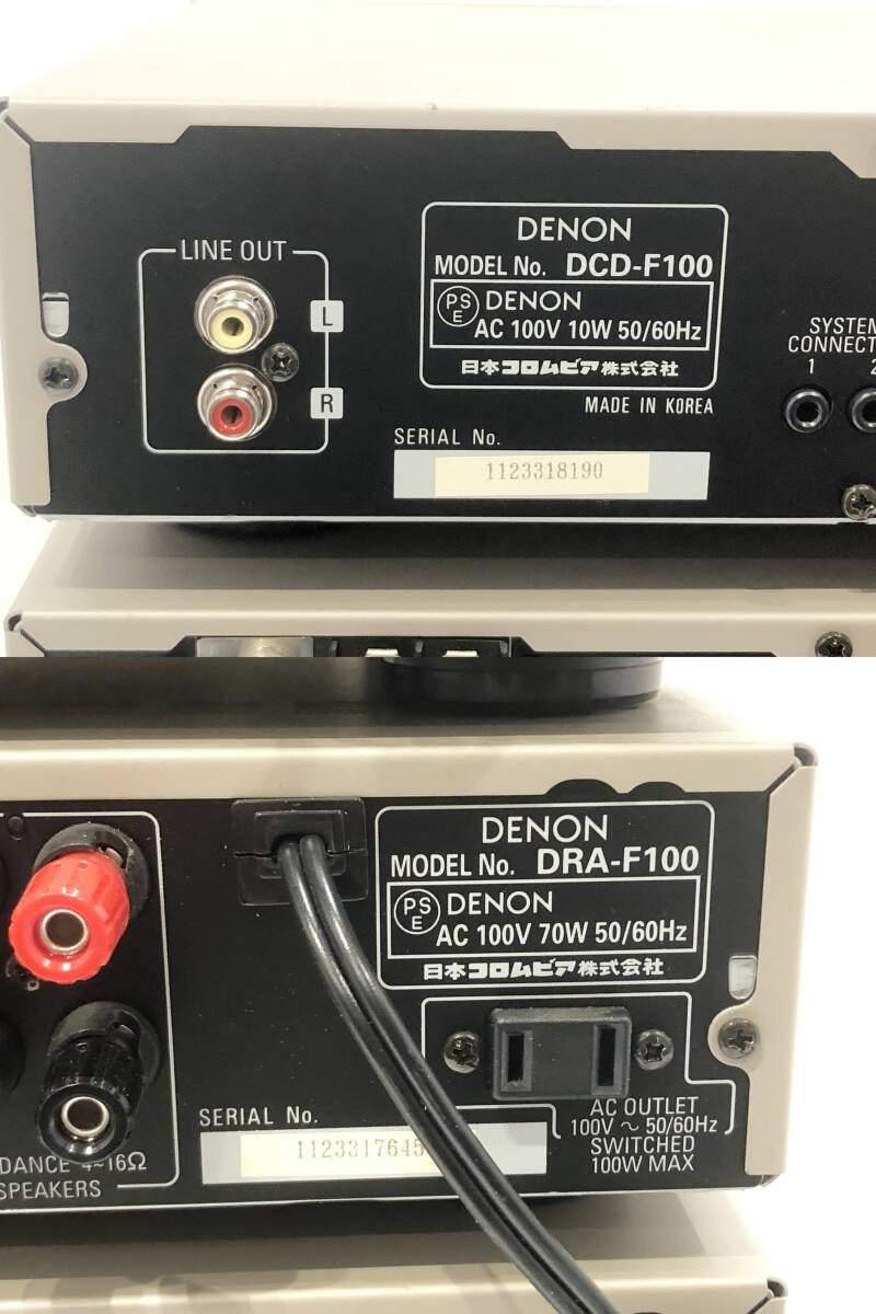 DENON デノン デンオン DRA-F100 DCD-F100 DMD-F100 DRR-F100 SC-201SAペア ミニコンポ 動作確認済 現状品 AE063160_画像6
