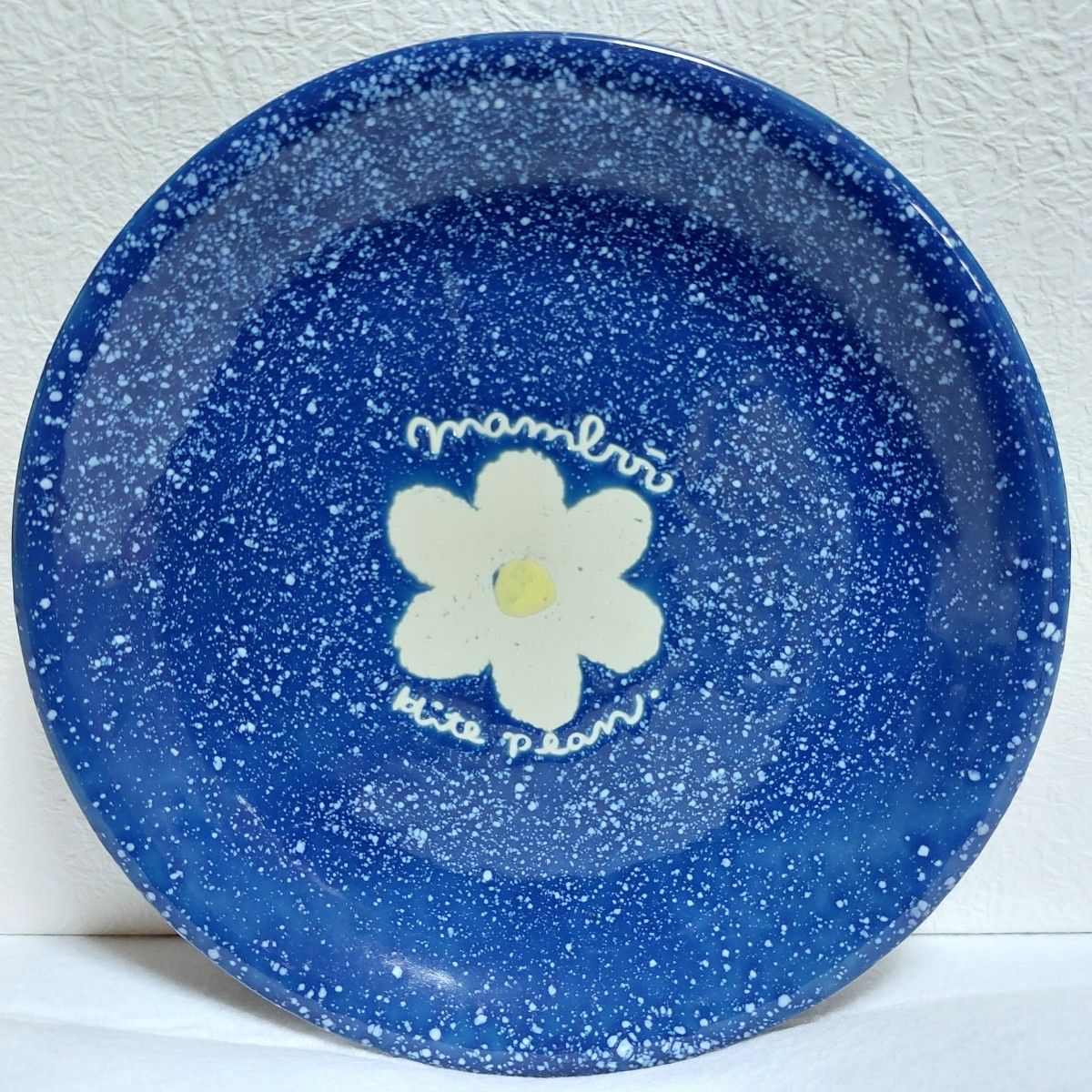 Mamboo kite plan お花の絵皿 プレート 平皿 中皿 オフホワイト／ブルー ２枚セット