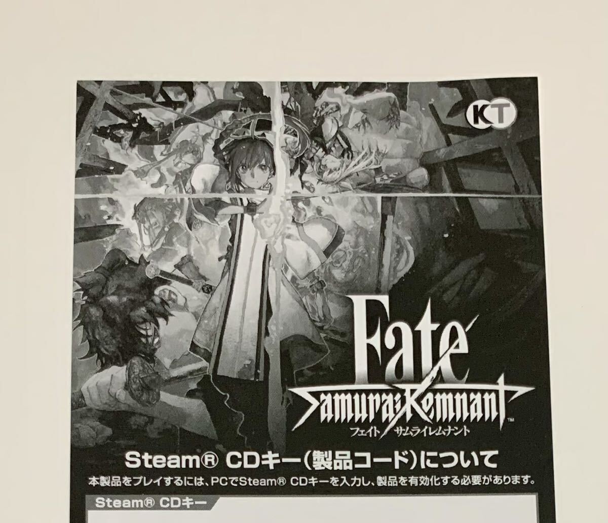 Fate samurai remnant フェイト　サムライレムナント　Steam CDキー　製品コード　スチーム　PC Windows_画像1