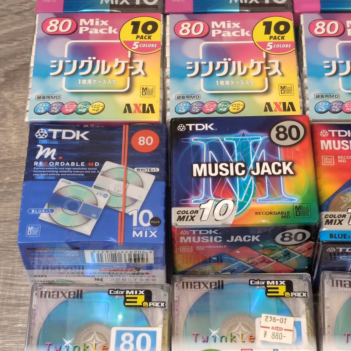 【MD】 大量 150枚以上セット 沢山 まとめ メディア 記憶媒体 記録 TDK Victor AXIA maxell 超貴重 希少 color mix シングル スリム レアの画像4