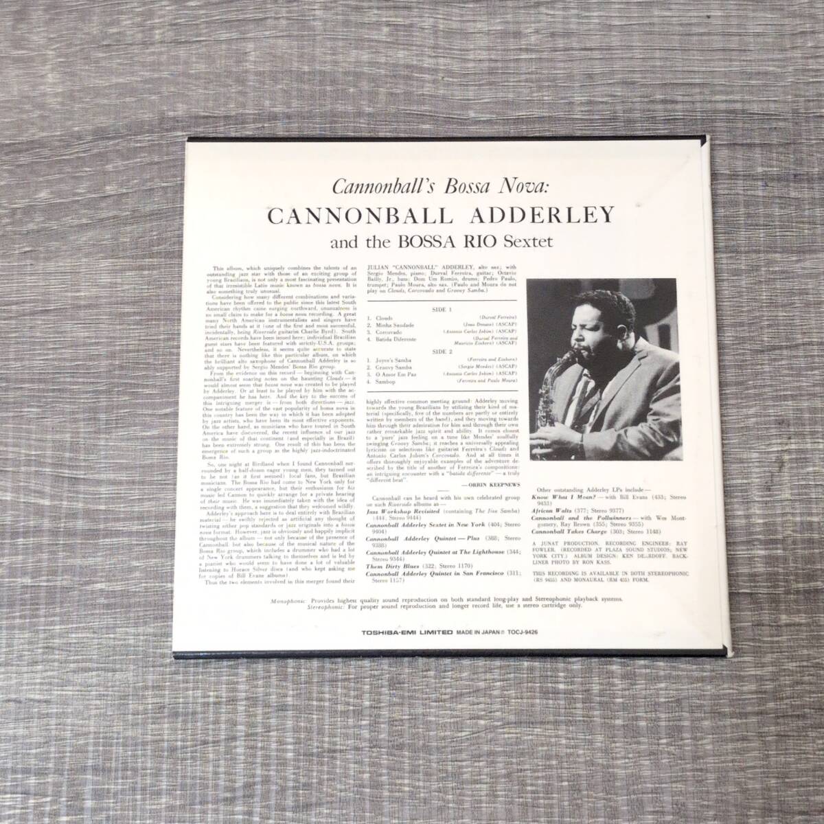 【CD】 紙ジャケット CANNONBALL ADDERLEY CANNONBALL'S BOSSA NOVA キャノンボール アダレイ ボサノヴァ TOCJ-9426 JAZZ ジャズ 音楽 レア_画像2