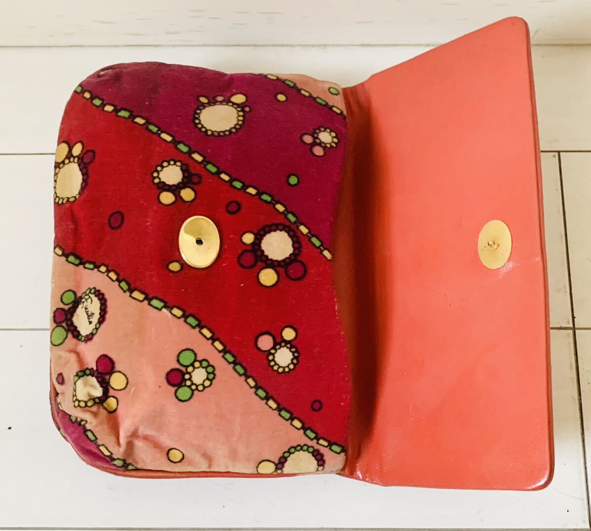  Vintage EmilioPucci Emilio Pucci bell bed clutch bag red series 