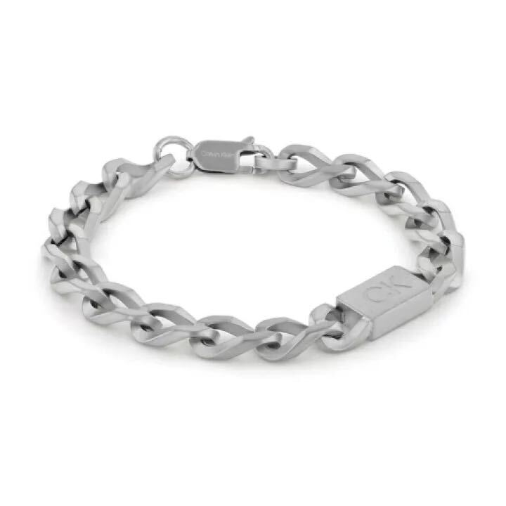 未使用 Calvin Klein プレートチェーンブレスレット カルバンクライン Calvin Klein Outlook Men's Id Plate Chain Bracelet.