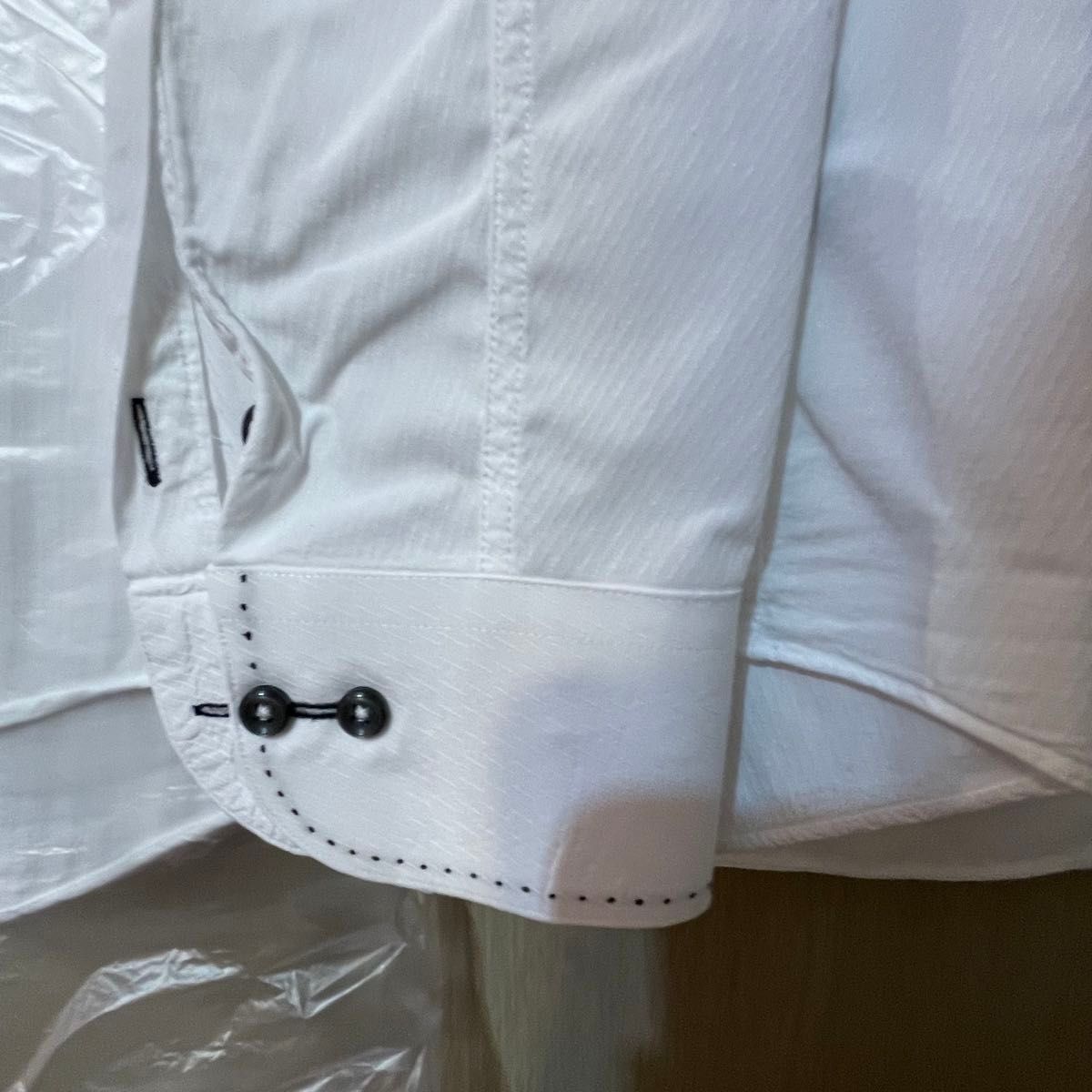 クリーニング戻りたて　洋服の青山　JOVIAL RUSH  slim fit 白　長袖ワイシャツ　2枚　美品