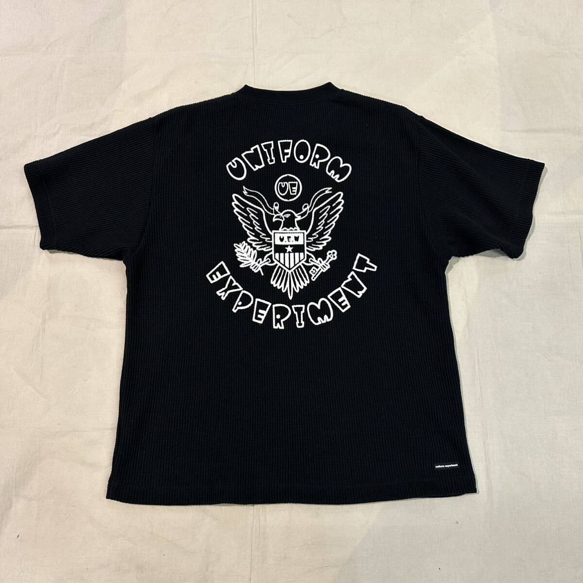 24SS 新品 uniform experiment ユニフォームエクスペリメント UE NAVY WAFFLE TEE Tシャツ fragment design フラグメントデザイン BLACK 3_画像1