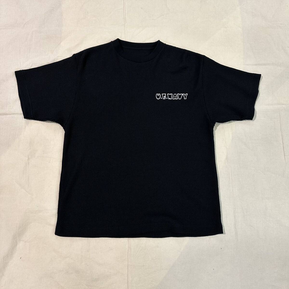 24SS 新品 uniform experiment ユニフォームエクスペリメント UE NAVY WAFFLE TEE Tシャツ fragment design フラグメントデザイン BLACK 3_画像2