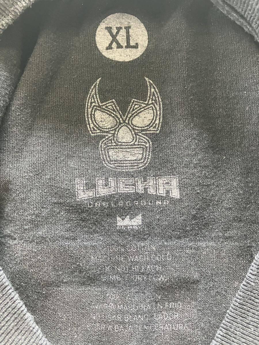 【古着】LUCHA UNDERGROUND ルチャ・アンダーグラウンド　LU LOGO BLACK Tシャツ　XLサイズ_画像3