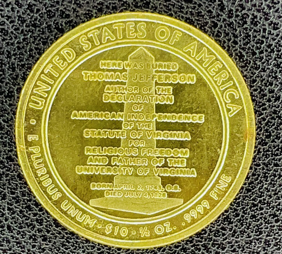 アメリカ 第3代大統領 硬貨 古銭 2007年 トマス・ジェファソン 記念碑 モンティチェロ リバティ 記念幣 コイン 金貨 海外硬貨 外国古銭_画像2