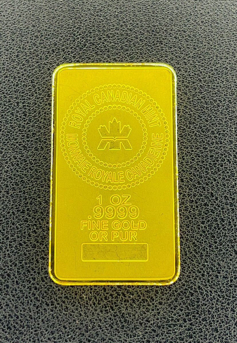 外国古銭　カナダ　メイプルリーフ　1オンス　大型金貨　ゴールドバー　カプセル付き _画像1