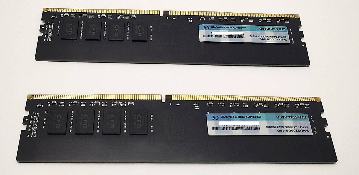 【明細書付き】CFD メモリ 16GB×2枚 DDR4 3200 (PC4-25600) 288pin DIMM W4U3200CS-16G シー・エフ・デーの画像2