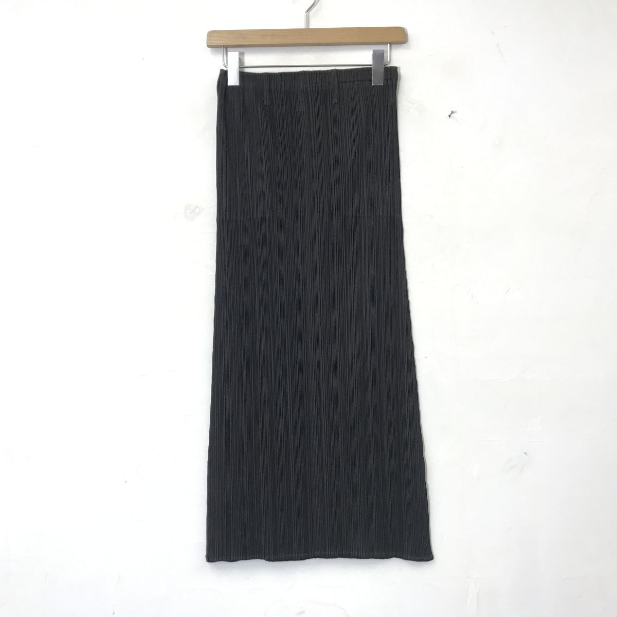 A2699-N◆美品◆ PLEATS PLEASE ISSEY MIYAKE プリーツプリーズ プリーツスカート ロング ベルトループ ◆size4 カーキ ポリエステルの画像2