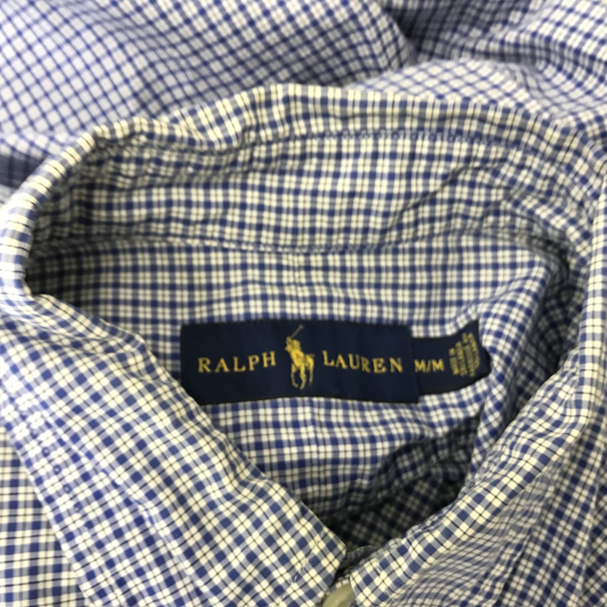 G580-N◆ Ralph Lauren ラルフローレン 長袖シャツ BD ボタンダウン トップス ◆ sizeM ブルー チェック コットン_画像7