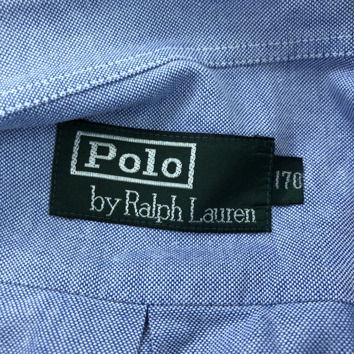 G760-F◆ POLO RALPH LAUREN ポロラルフローレン 長袖ボタンダウンシャツ BD ◆ size170 コットン100 ブルー 古メンズ 春_画像7