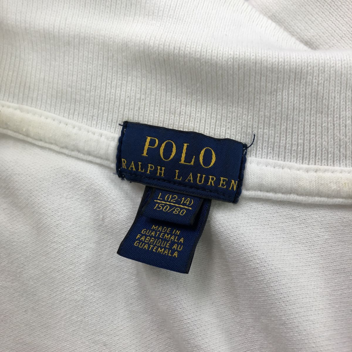 G1102-F◆ POLO RALPH LAUREN ポロラルフローレン 半袖ポロシャツ カットソー ◆ sizeL コットン ポリウレタン ホワイト 古着 レディース_画像7