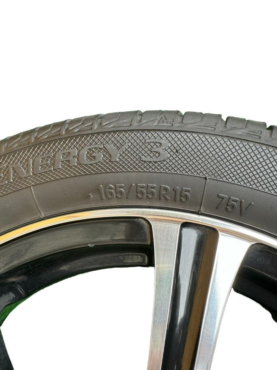 【E-Parts】【1425】タイヤホイール ４本 TOYO NANOENERGY 165/55R15 LEONIS 15インチ 4.5J 4穴 PCD100 の画像4