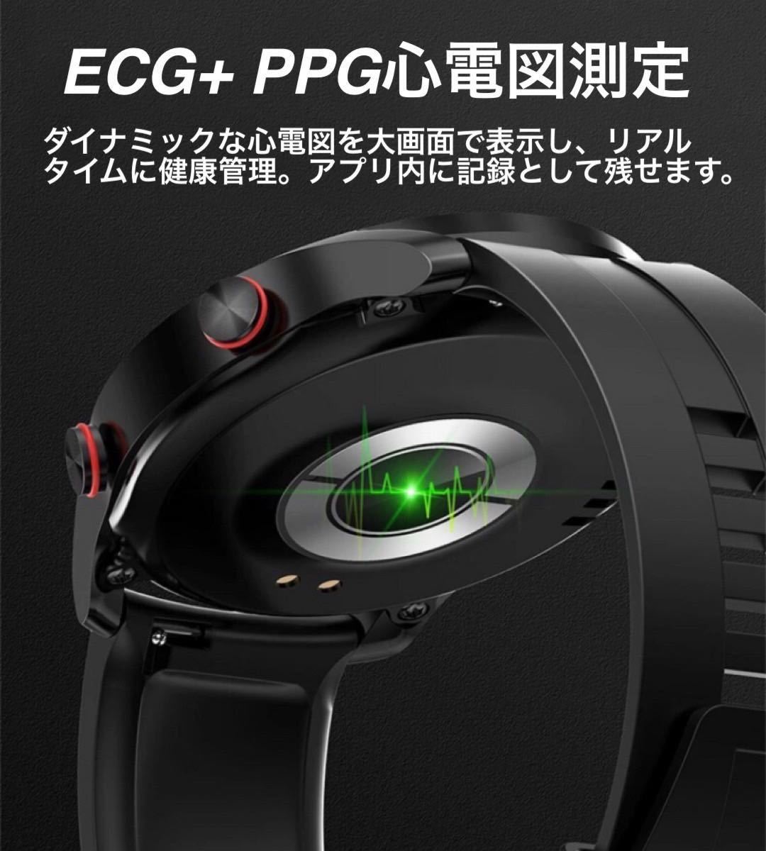 1 иен ~ бесплатная доставка 2024 год модели смарт-часы высокое разрешение ECG PPG сообщение спорт сердце . кровяное давление музыка сон чёрная кожа Android iPhone черный 