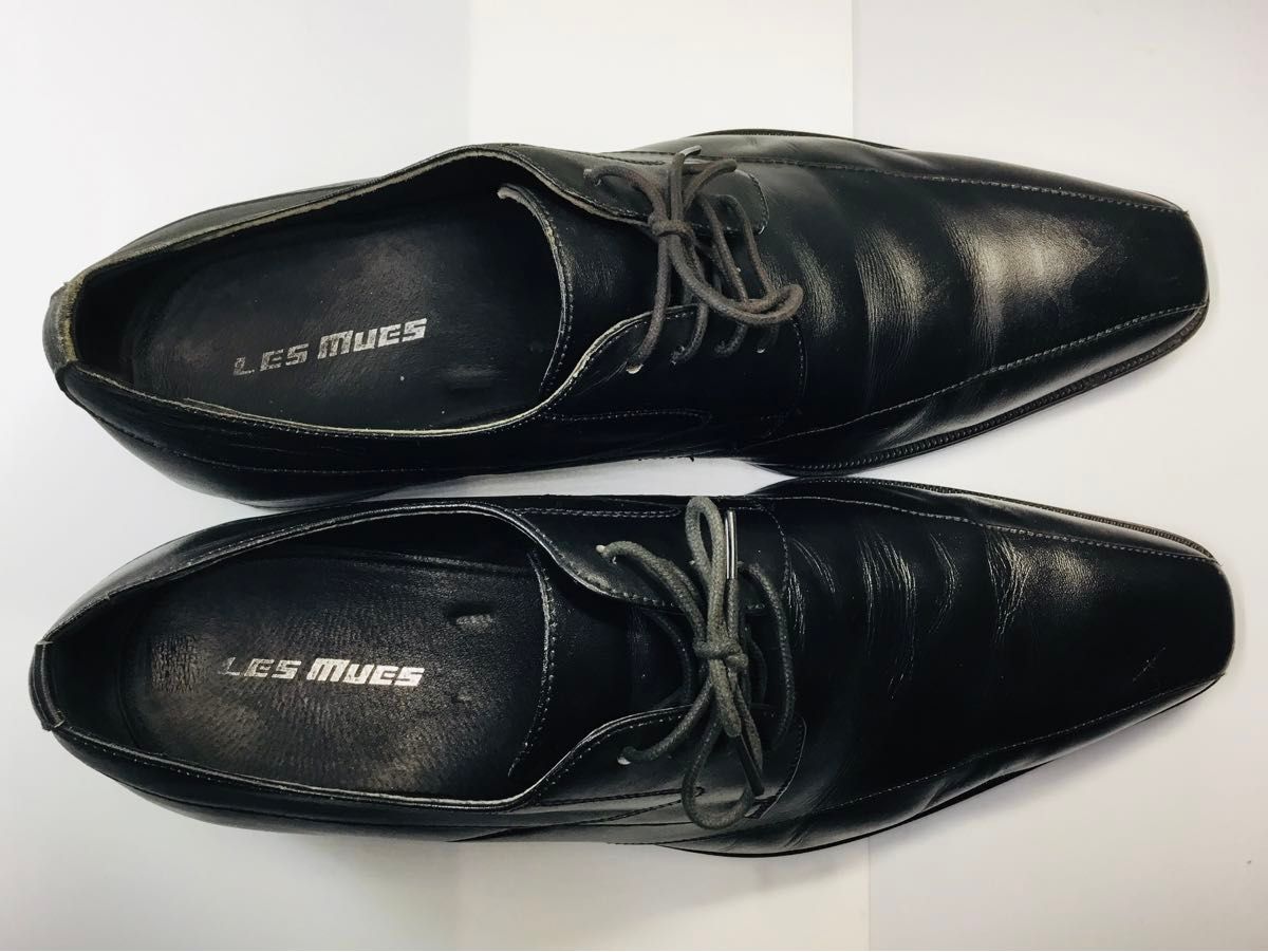 【走れる革靴】 26.5cm 3E 超軽量 制菌・はっ水加工 ビジネスシューズ 黒 LES MUES