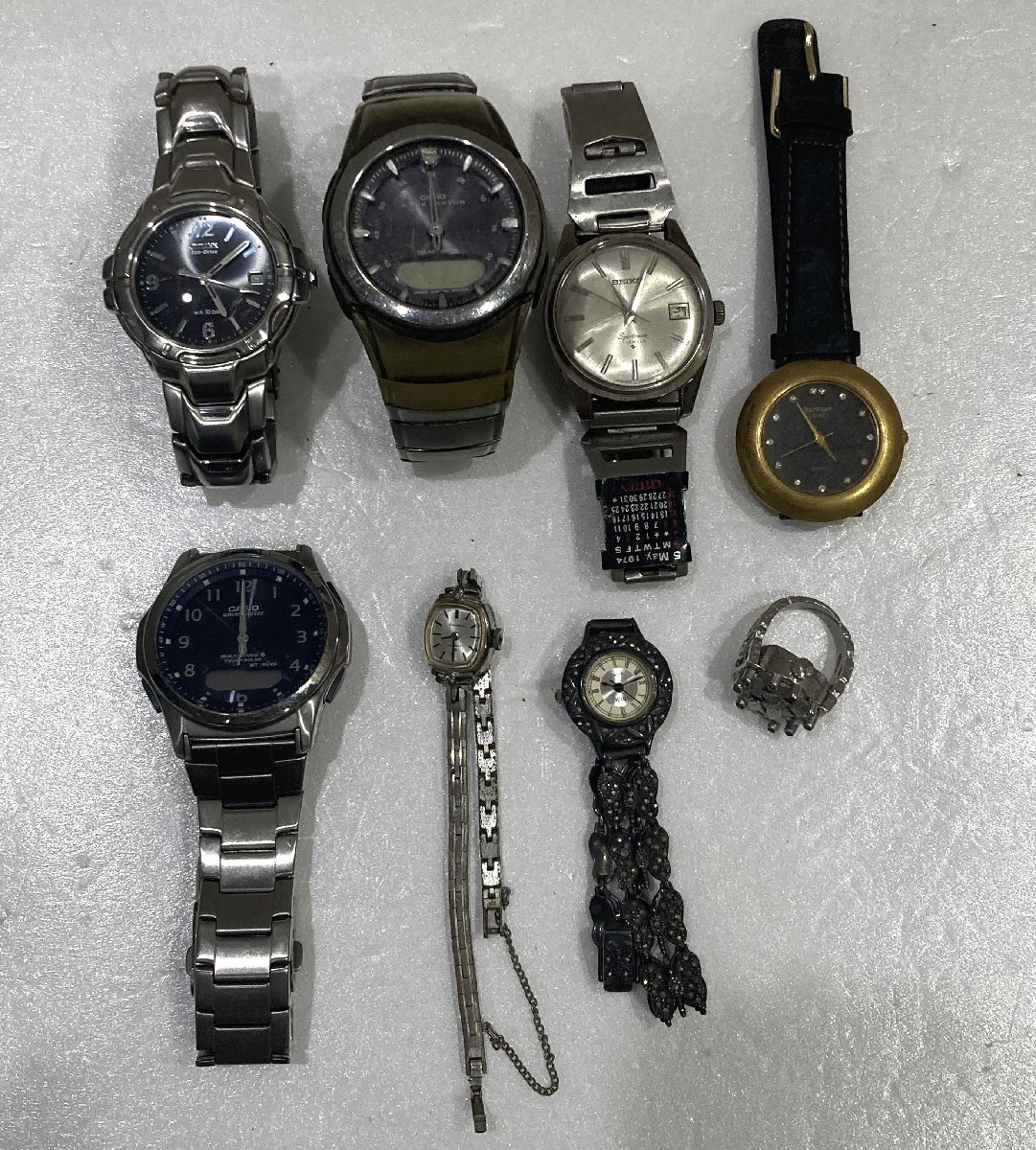 【76】② 1円～ 時計 まとめ ジャンク品 現状品 不動品 8本 腕時計 CASIO カシオ CITIZEN シチズン SEIKO 等 メンズ レディース 等の画像1