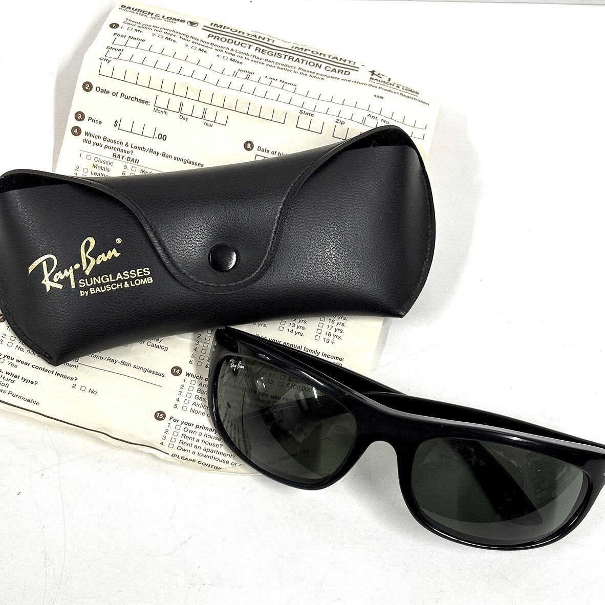 【41】1円～ レイバン B&L Ray-Ban ビンテージ サングラス USA BALORAMA フレーム幅14.2×奥15.5ｃｍ レンズ幅5.9×高3.7ｃｍ ケース付き_画像1