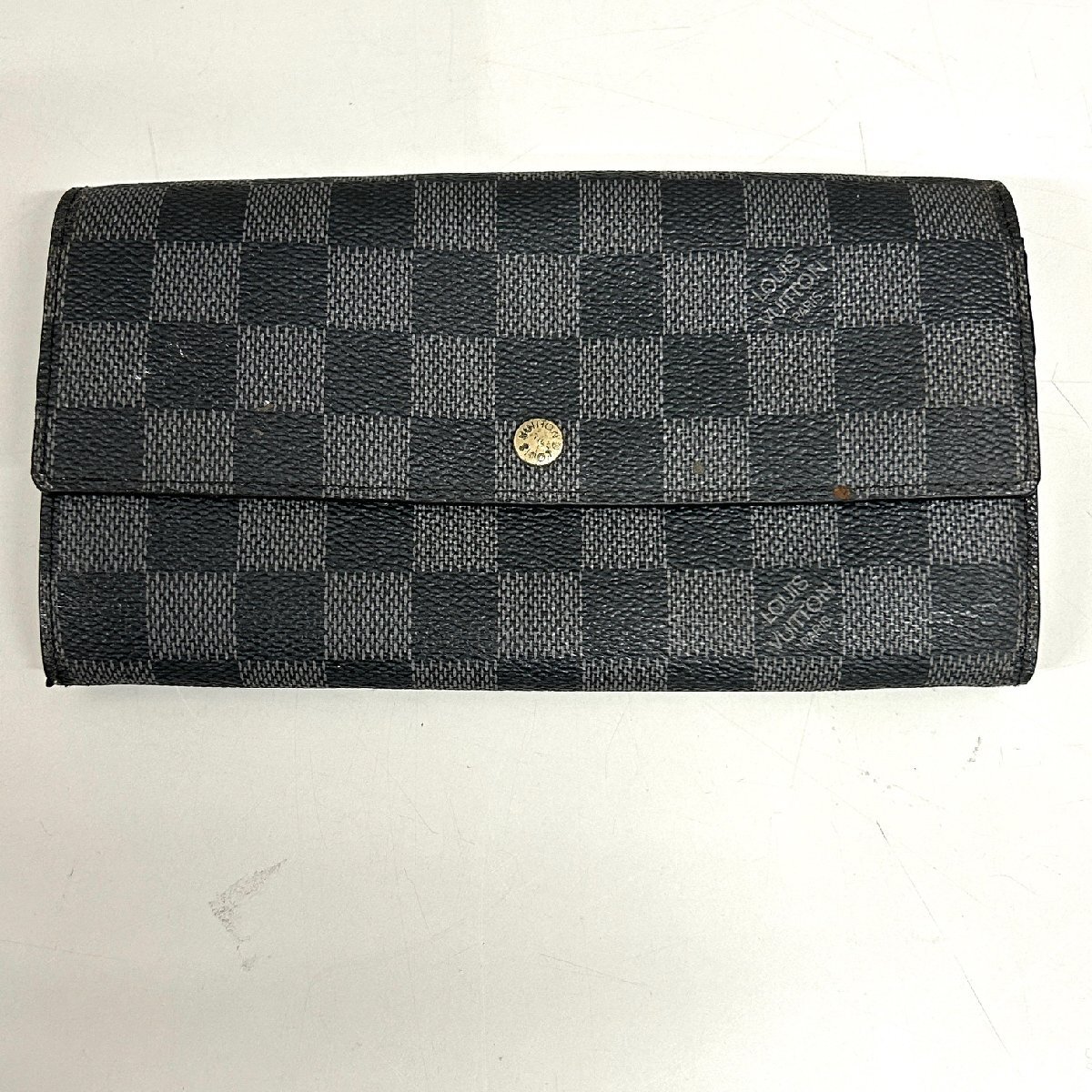 【31】LOUIS VUITTON ヴィトン ダミエ 長財布 ポルトフォイユ /モノグラム ポルト2 カルト ヴェルティカル パスケース 計2点 ジャンク品_画像2