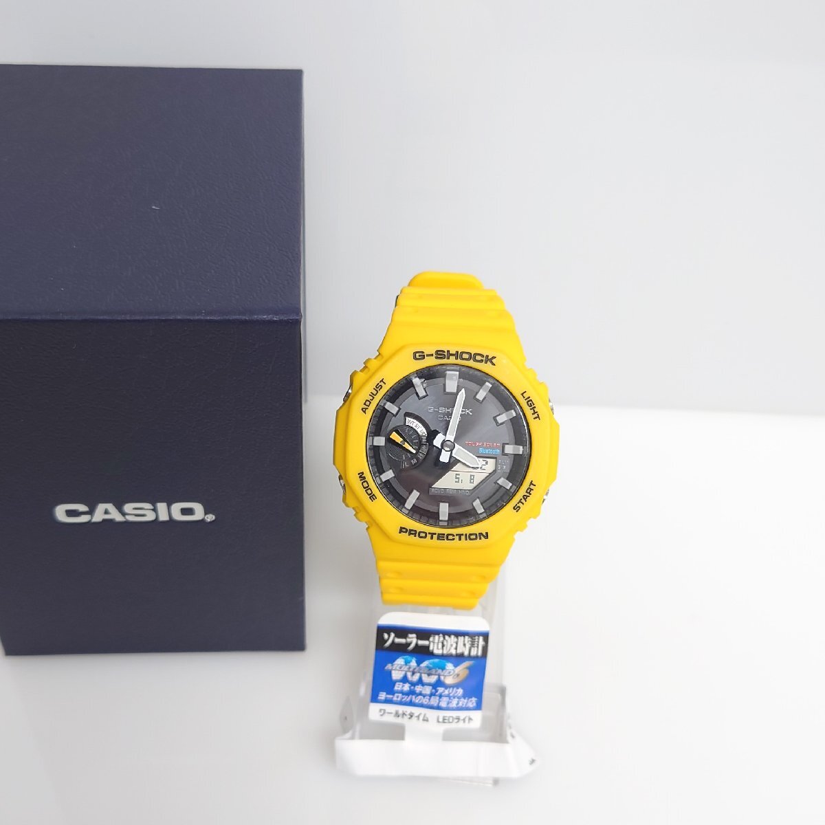 【86】稼働品CASIO カシオ Gショック タフソーラー GA-B2100 箱付 メンズ 腕時計 イエロー 良品_画像1