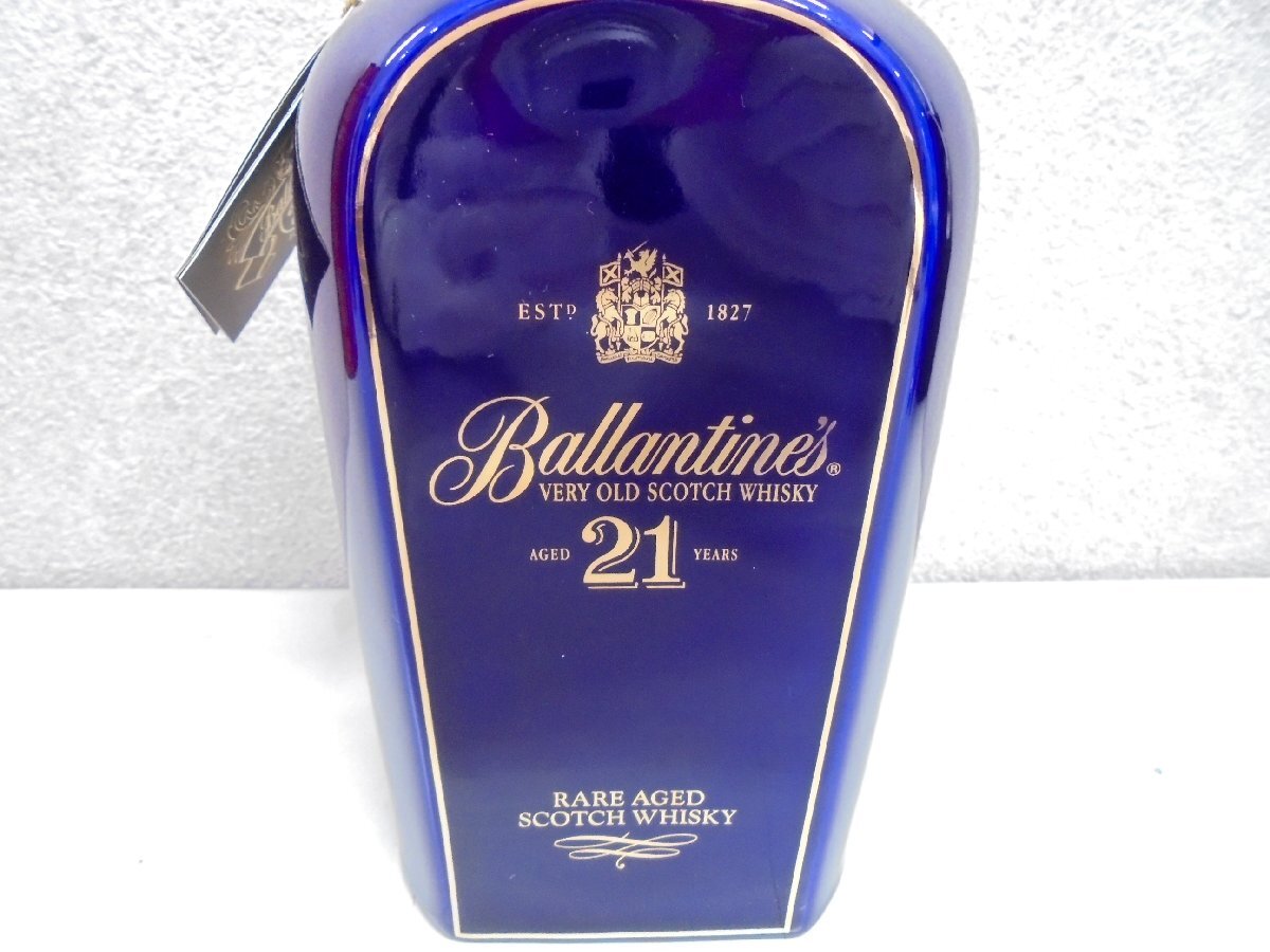 【80】1円～Ballantines バランタイン 21年 ベリーオールド スコッチウイスキー 陶器 約1520g 43% 700ml 未開栓_画像3