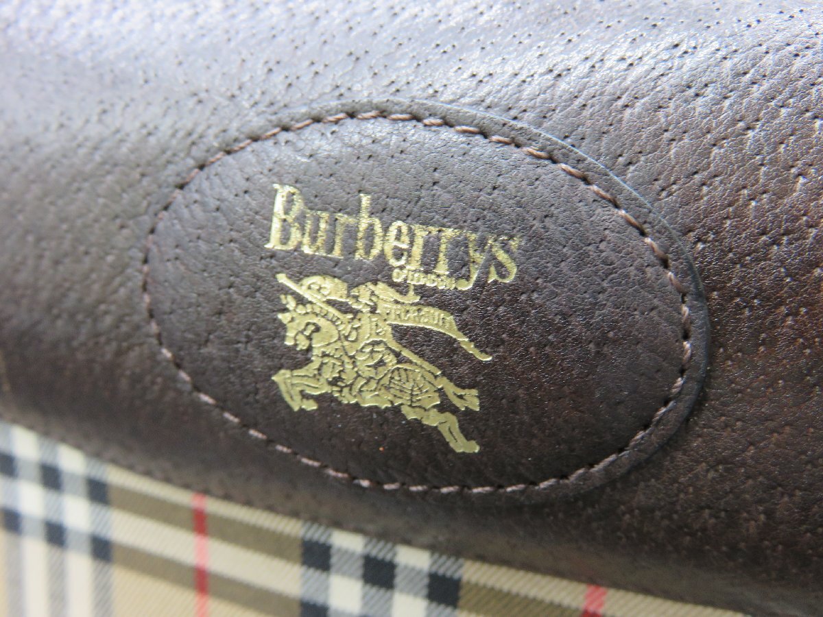 【80】1円～ 美品 BURBERRY バーバリー セカンドバッグ ハンドバッグ レザー タータンチェック 箱 保管品 現状品_画像9