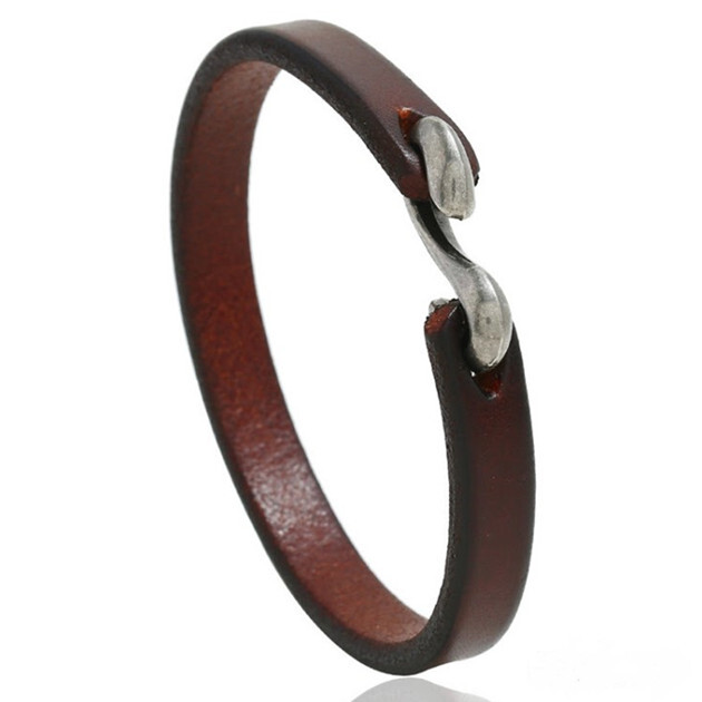  cow leather leather bracele bangle 20cm Brown 