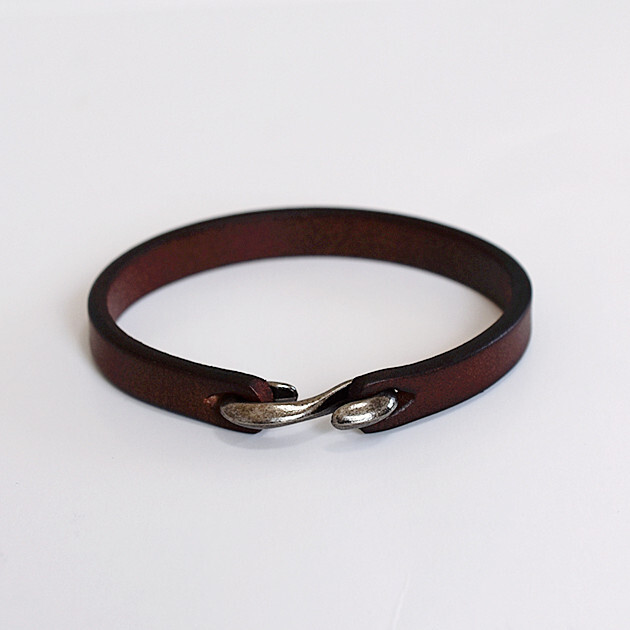  cow leather leather bracele bangle 20cm Brown 