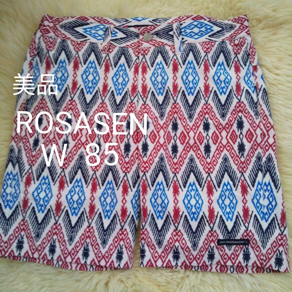 (美品)ROSASEN ロサーセン　メンズ　ハーフパンツ ショートパンツ　総柄　W  85