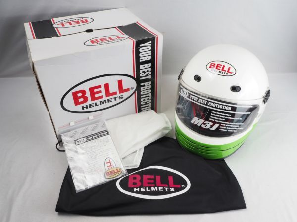 1T240430 хранение товар BELL bell шлем M3J LEJEND Lawson цвет full-face белый / зеленый L размер 59~60cm текущее состояние товар * информация обязательно чтение 