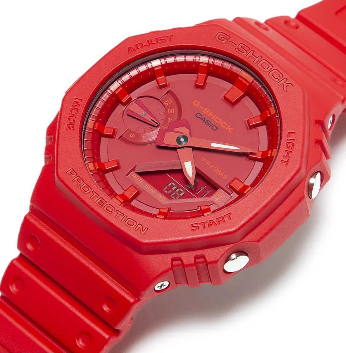 新品1円 深紅のGショック 薄型軽量 八角形フォルム カーボンコア構造 200m防水 耐衝撃構造 デジアナ 腕時計 G-SHOCK メンズ CASIO カシオの画像2