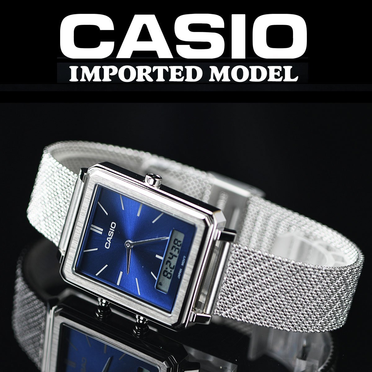 新品1円 逆輸入カシオ 腕時計 CASIO 美しいライトブルーメタリック レトロなデジアナ仕様 アラーム クロノグラフ メンズ ボーイズ 30m防水_画像2