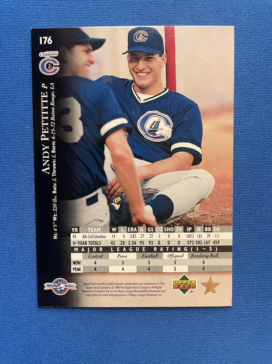 〝MLBマイナー祭り〟【Andy Pettite(ペティット)】1995年UD Minor League ！の画像2