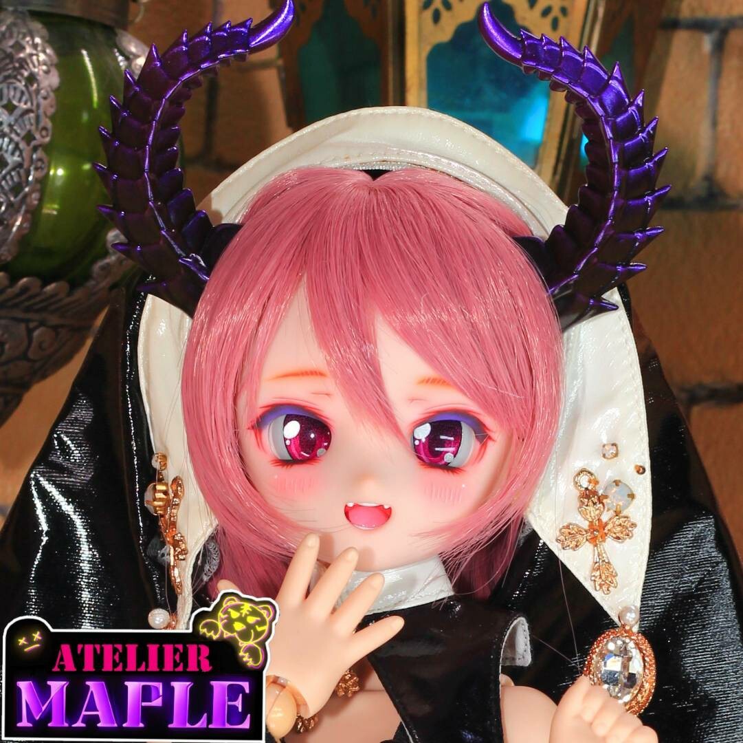 DDH-28 SW肌 カスタムヘッド+悪魔角+アイ - パーツ DDH-28 SW肌 カスタムヘッド+悪魔角+アイ - パーツ