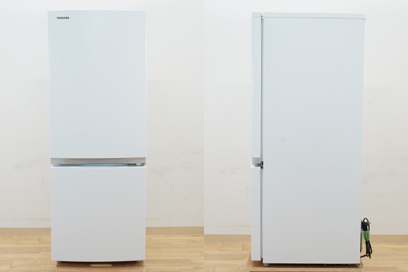 前ダ:【東芝】2ドア 冷凍冷蔵庫 153L GR-R15BS（W）2020年 セミマットホワイト 3段ドアポケット 耐熱テーブルボード ★送料無料★_画像2