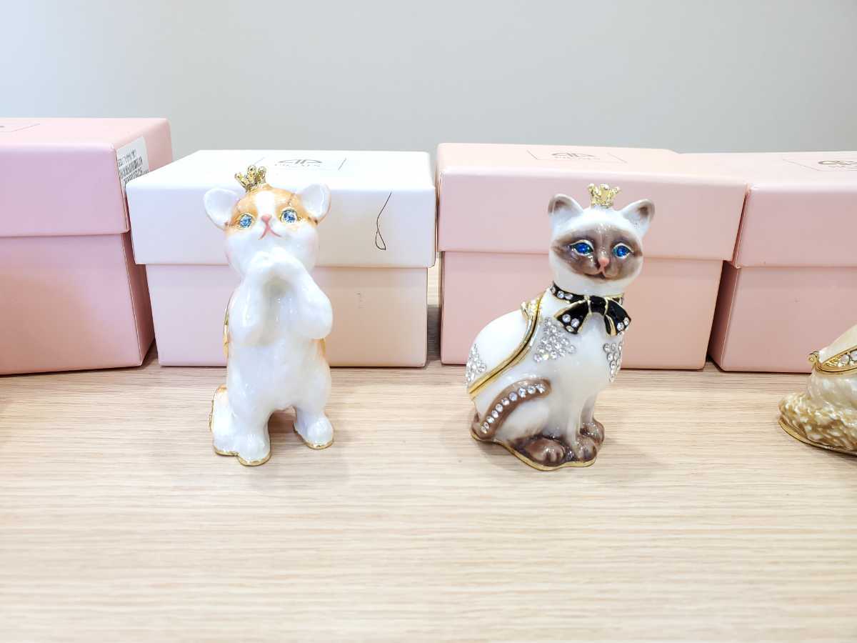 H【PICALS】ジュエリーボックス ピィアース ピカルス アクセサリーケース ブランド 猫 キティ ラグドール シャム バンビ ピッグ 現状品_画像4