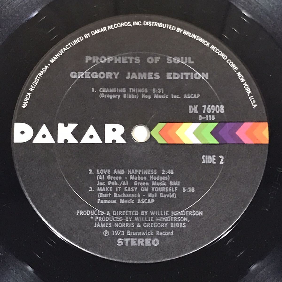  rare NM- shrink attaching US original record GREGORY JAMES EDITION/PROPHETS OF SOUL on DAKAR RECORDS US ORIGINAL PRESS D.L.(BUDDHA BRAND) joke material 