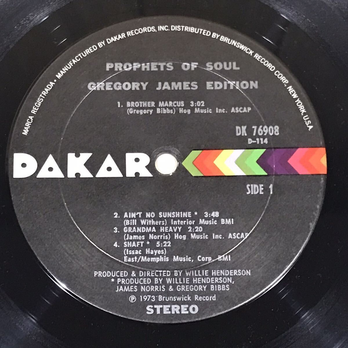  rare NM- shrink attaching US original record GREGORY JAMES EDITION/PROPHETS OF SOUL on DAKAR RECORDS US ORIGINAL PRESS D.L.(BUDDHA BRAND) joke material 