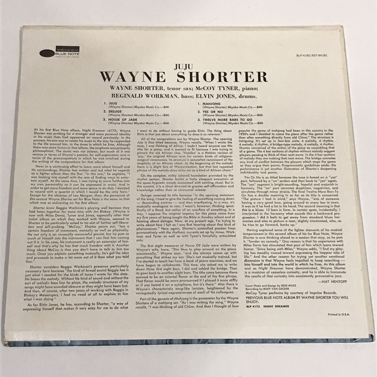 VAN GELDER刻印入りUS盤LIBERTYラベル WAYNE SHORTER / JUJU on BLUE NOTE RECORDS McCOY TYNER REGINALD WORKMAN ELVIN JONES_画像2