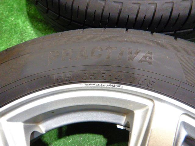 軽自動車用 14インチ　4.5J +45 PCD100 アルミホイール タイヤセット　155/65/14 個人宅配送不可 Y347396_画像4