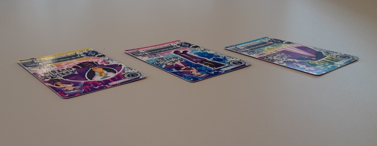 アイカツ! ゲーム カード ホーリーバイオレット コーデ セット 3枚 アイカツ コレクション カードゲーム 氷上スミレ 2015 PJ_画像3