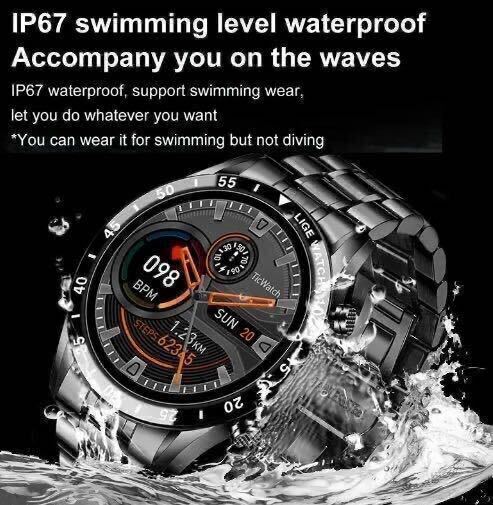 [1 jpy ] newest new goods LIGE smart watch black black ECG Japanese Bluetooth telephone call business Android iPhone heart . blood pressure . number sleeping ②