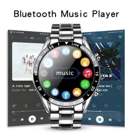 [1 иен ] новейший новый товар LIGE смарт-часы чёрный черный ECG японский язык Bluetooth телефонный разговор бизнес Android iPhone сердце . кровяное давление . число сон 
