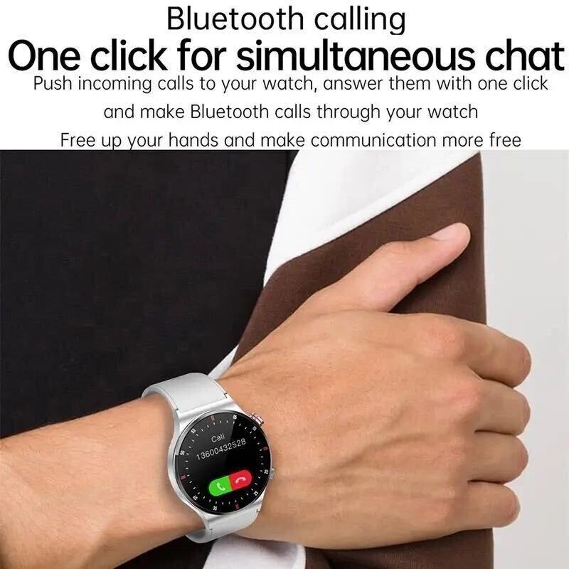 [1 иен ] новейший высококлассный смарт-часы серебряный steel ECG японский язык Bluetooth телефонный разговор бизнес Android iPhone сердце . кровяное давление . число сон 