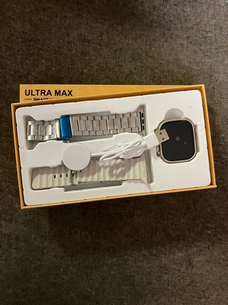 【1円】最新型 新品 スマートウォッチ HK9 ULTRA MAX シルバー 2.19インチ 健康管理 音楽 スポーツ 防水 血中酸素 Android iPhone対応の画像1