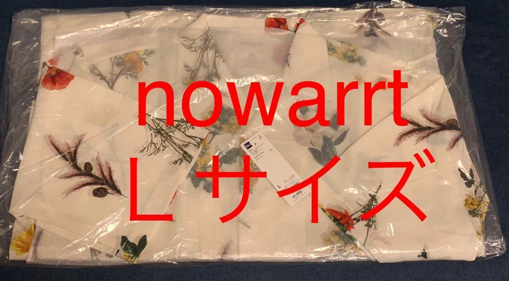 新品即決！★Ｌサイズ★nowartt 2★ オープンカラーシャツ(5分袖) ★フラワー flower★GU★_画像1