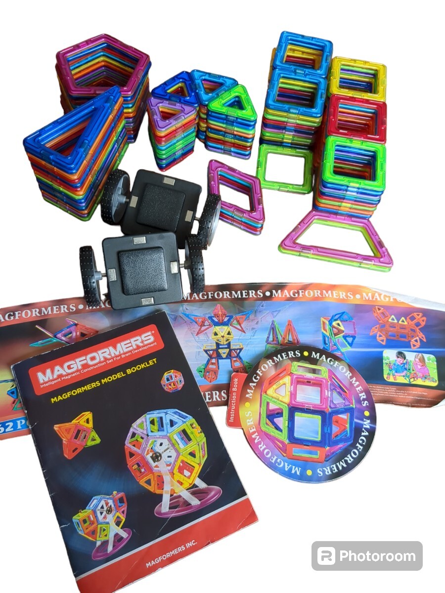 ボーネルンド MAGFORMERS マグフォーマー 124ピース+車輪2個付 知育玩具 マグネット おもちゃ 磁石ブロック_画像1