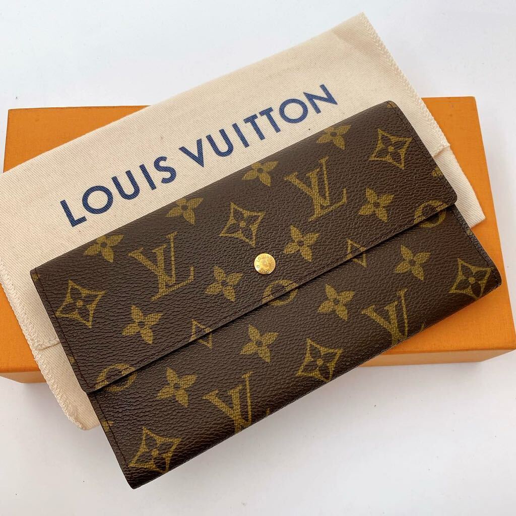 H879【外観新品同様品】LOUIS VUITTON ルイヴィトン ポルトフォイユ　インターナショナル モノグラム　二つ折り長財布 カード入れ×6_画像1